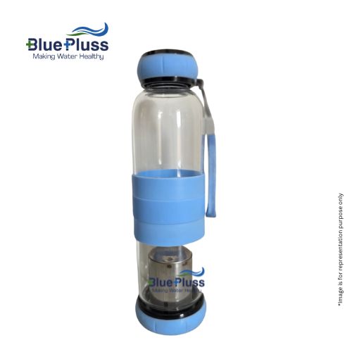BluePluss Alkaline Water Bottle (AAA+) - Glass Material - Blue